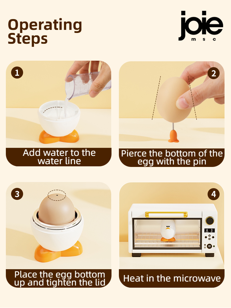Joie Microwave Egg Boiler eggy Microwave Egg Poachers Cooker Steamer Box for Chicken and Quail Eggs Kitchen Tools Egg Tools