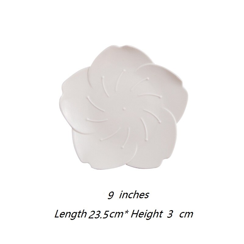 Japanese Gradient Petal Ceramic Tableware Western Dish Cup Coffee Cup Tray Sauce Plate Petal Dishes Salad Dessert Baking Bowl: 10