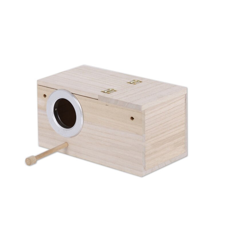 1pcs Wooden Bird Breeding Box 3 Sizes Parrot Nesting Box Hatching Cage Case For Parakeets Budgies Finch Parrot Bird Box: 17.5X19.5X34cm
