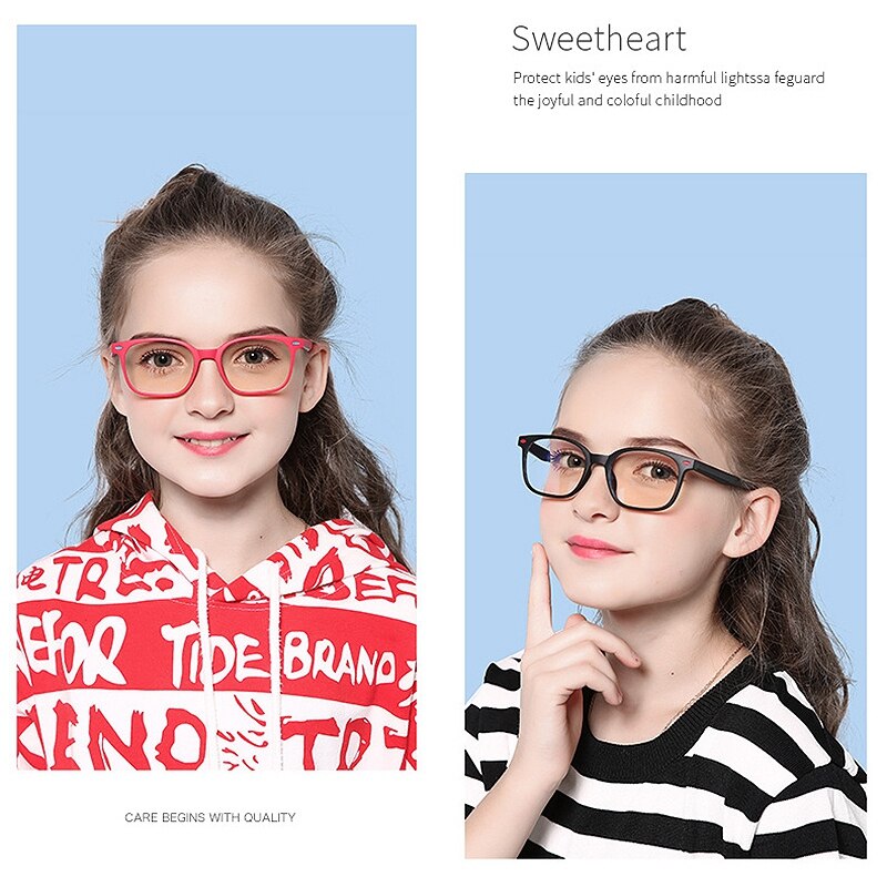 Anti Blue Light Kids Glasses for Boy Girl Child Optical Frame Transparent Glasses Anti Glare Computer Prescription Glasses
