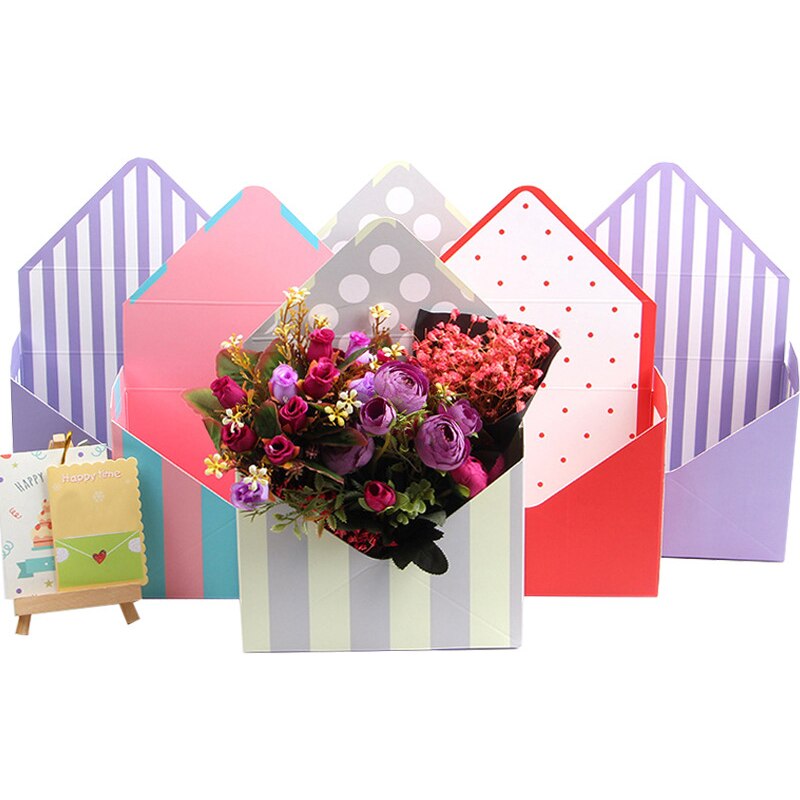 Envelope Shaped Flower Packaging Box Envelope Fold Flower Storage Box For Wedding Engagement Party Decoration Boxes