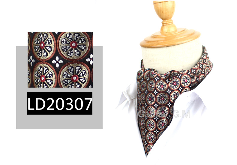 Klassieke stropdassen voor heren, vintage jacquard stropdas, ascot stropdas voor feest, britse heer, polyester zijden stropdas: Ld20307