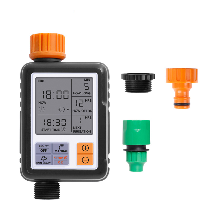 Automatisk elektronisk lcd-skærm sprinkler controller udendørs have timer automatisk vanding enhed vandingssystem yard værktøj: Timer og stik