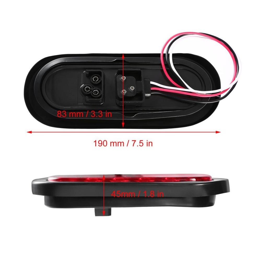 2PCS Red Oval Sealed LED Turn Signal and Parking Light Kit For Truck Trailer Turn Stop And Tail Light Waterproof