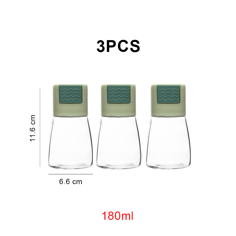 0.5g Metering Salt Glass Spice Salt Jar Sea Salt Shaker Dispenser Bottle Quantitative Seasoning Jar for Steak BBQ Home Barbecue: 3pcs Green A