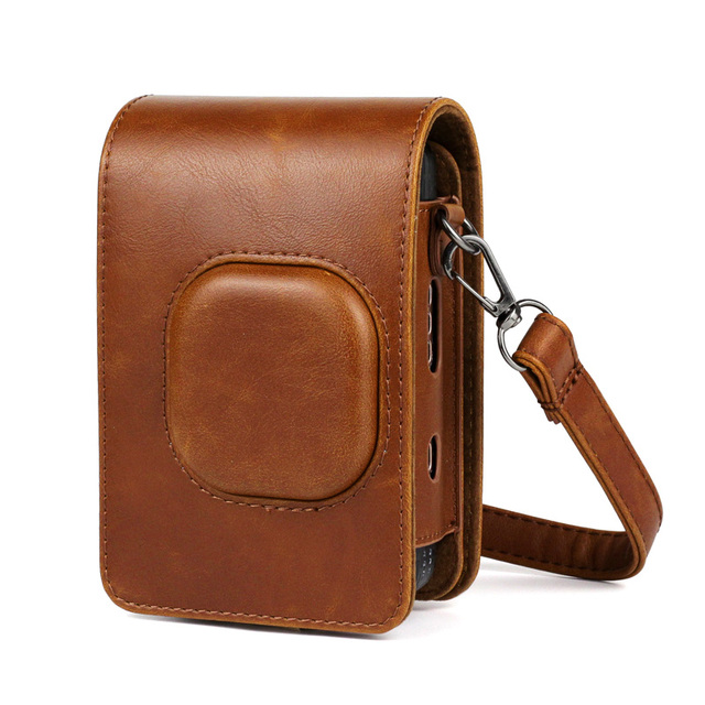 Für Fujifilm Instax Mini Liplay Hybird sofortig Film Kamera Tasche fallen PU Leder retro Schwarz Braun Weiß Tragen Abdeckung Schulter Taschen: Braun