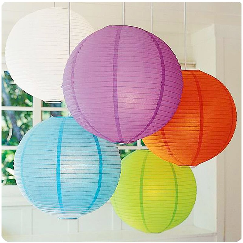 6pcs 8" 20CM Sky Blue Chinese Paper Lantern Wedding Lantern Festival Decoration