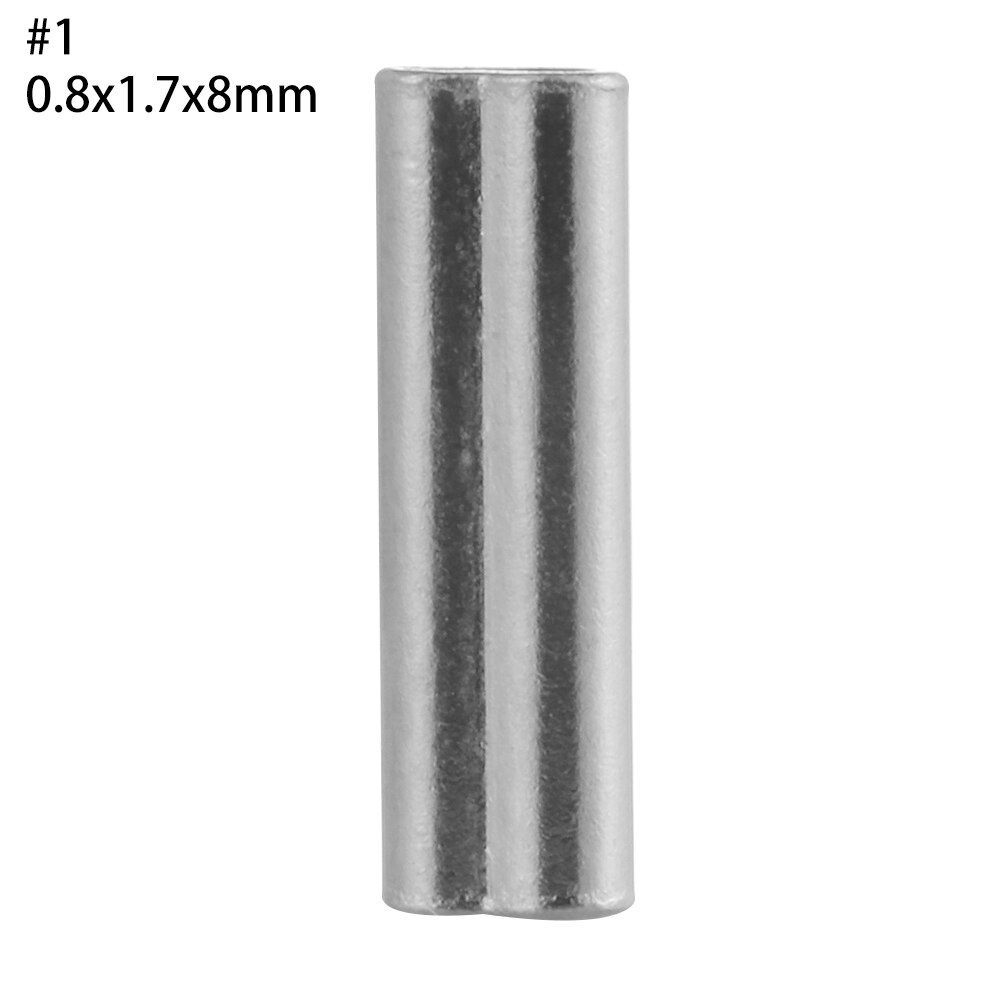 Manguitos de prensado de línea de tubo de cobre doble de acero inoxidable, 100 piezas, 8/10mm, tubo de alambre de pesca ovalado, herramientas de conector de acero inoxidable: 1