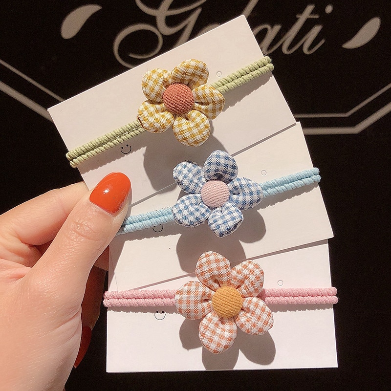 Baby Mädchen Elastische Haar Bands Kleine Blumen Haar Zubehör freundlicher Haar Tragen freundlicher Haar Ring Kopfschmuck Haar Styling Werkzeuge