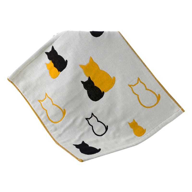 Flerlags bomuldsgasbind håndklæde tyk absorberende voksen børn lommetørklæde sød tegneserie kat jacquard multifunktionelt køkken hængende: 8