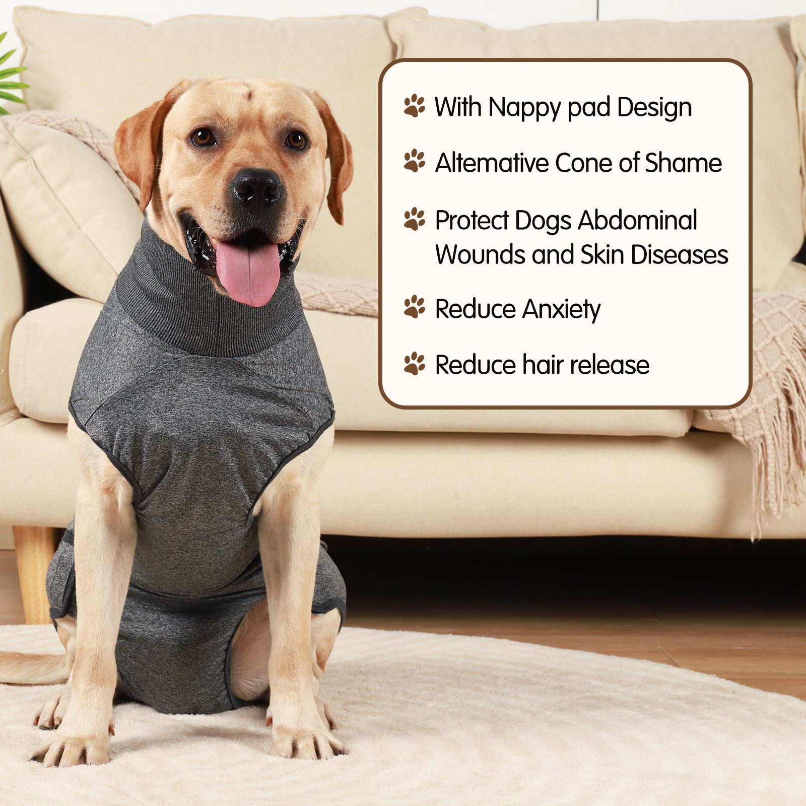 Recovery Suit For Dogs After Surgery Wear Prevent Licking Dog Surgery Recovery Suit With Washable Dog Diapers