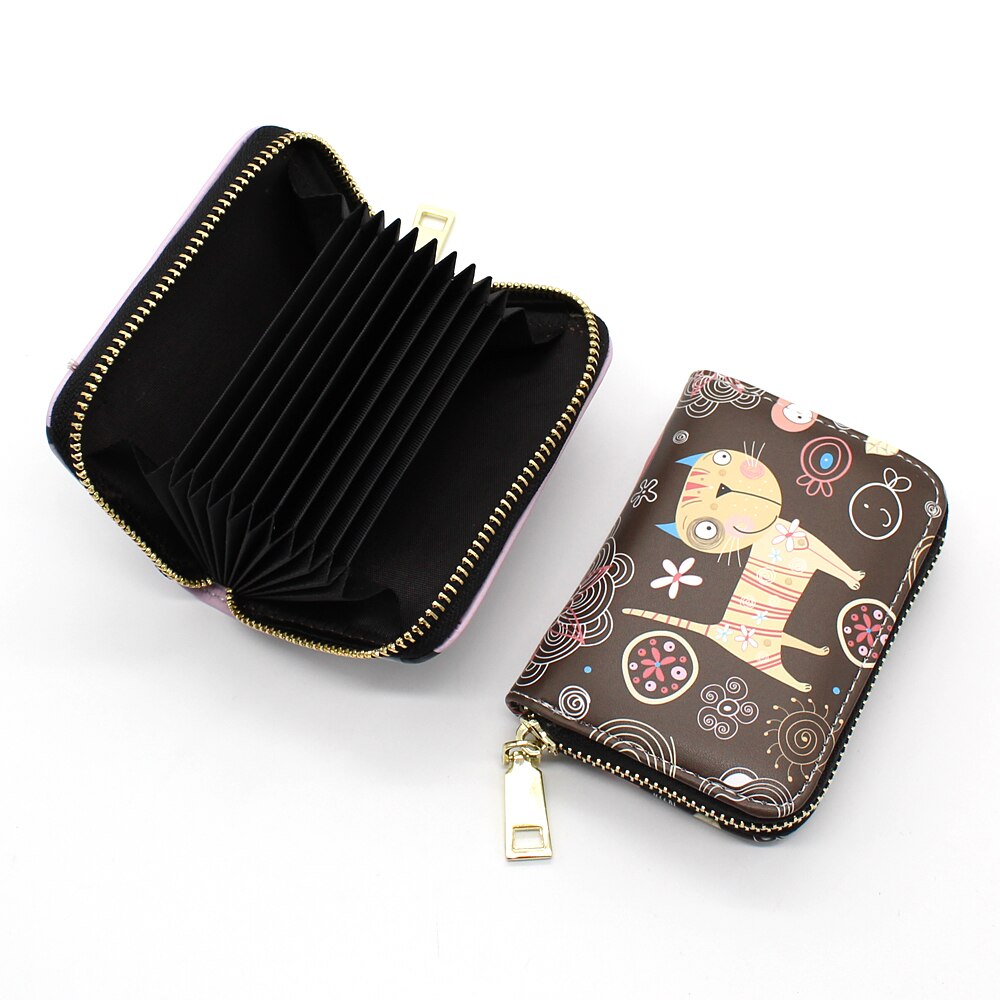 Bank Card Bag Girls Cartoon Small Wallet PU Leather Coin Purse Business ID Credit Card Holder Case Women Mini Clutch Bag