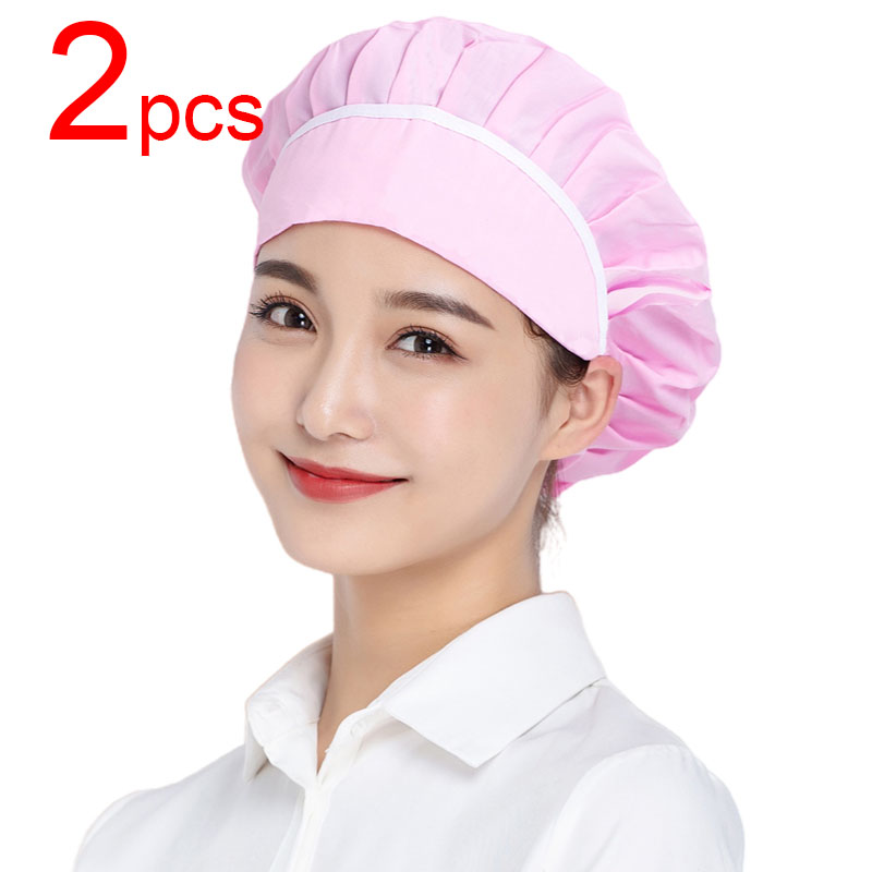 Food Service Cook Hats Women Men Hair Cover Caps Workshop Hat Food Service Baking Cap Kitchen Cooking Visors Household Beanie: Pink