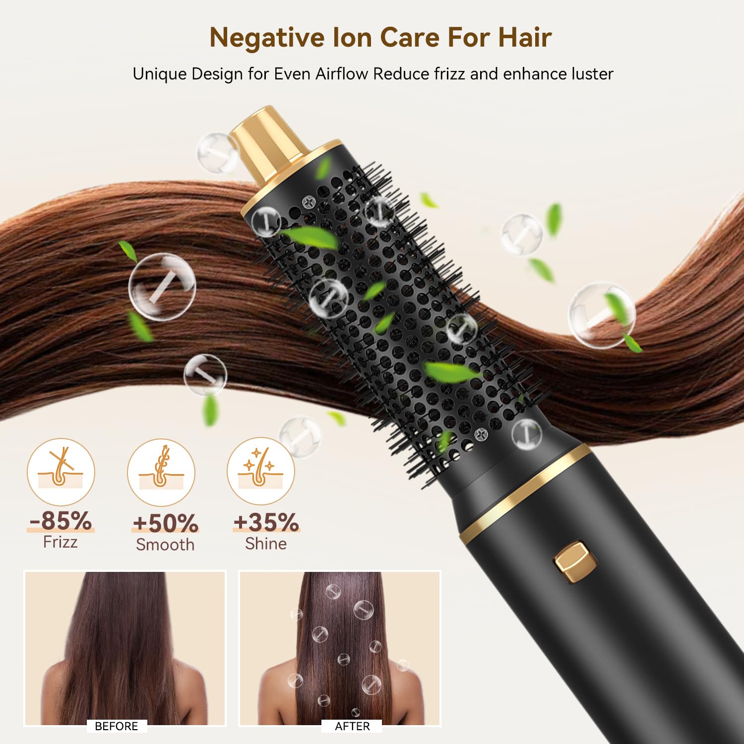 Föhnborstel 5-in-1 Multi Hair Styler Professionele föhnborstel voor krullen Volumizing Rechttrekken Heteluchtborstel