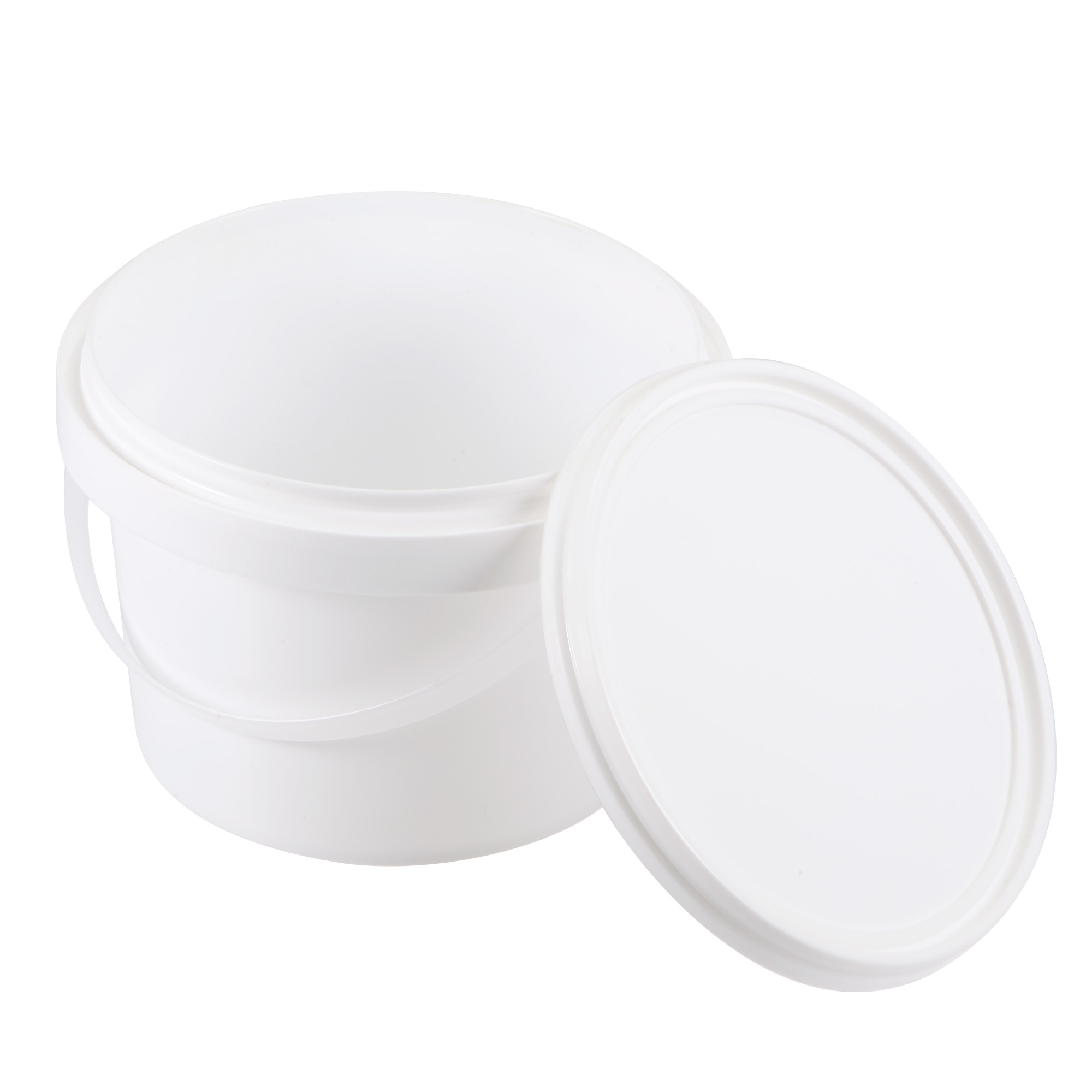 Uxcell Plastic Paint Pail Multipurpose Container 0.13 -Gallon / 500ml White Paint Cup with Handle and Lid