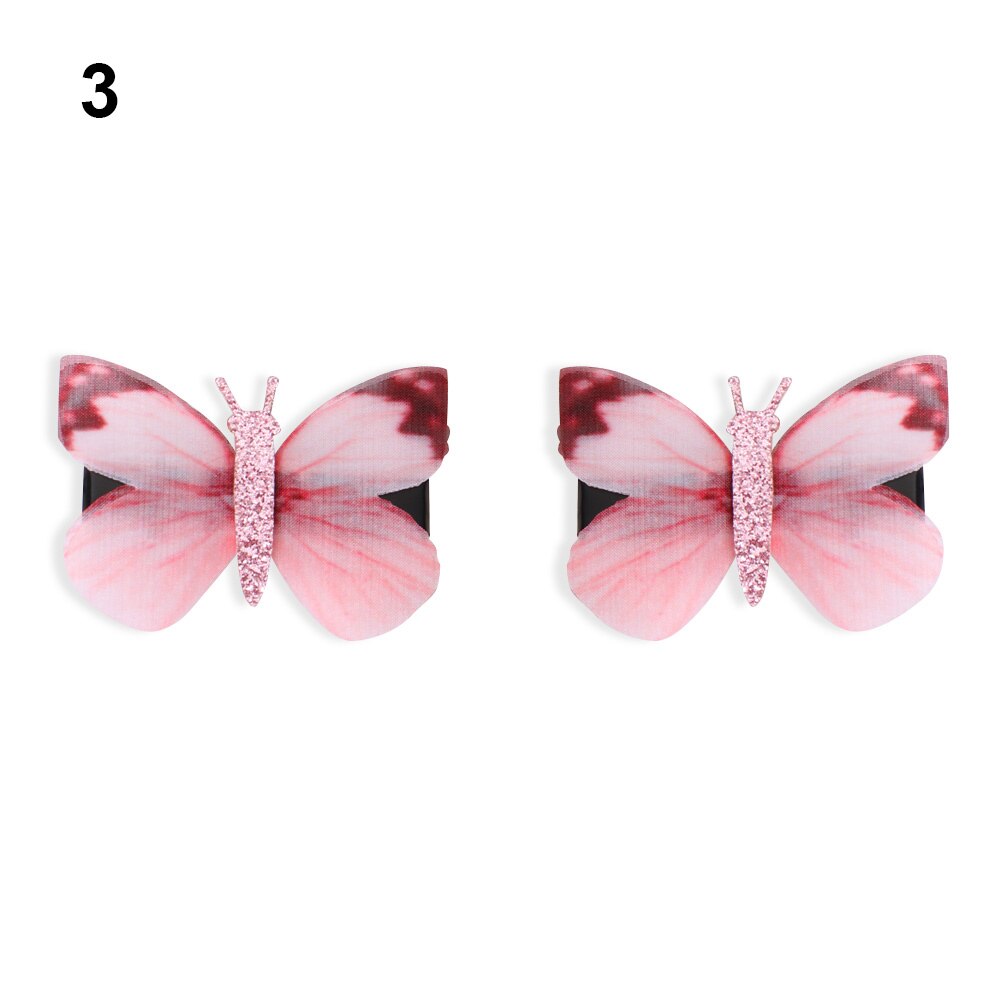 2 pièces belle strass papillon pince à cheveux Double couches Tulle épingle à cheveux accessoires de coiffure outils pour les femmes fille: 3