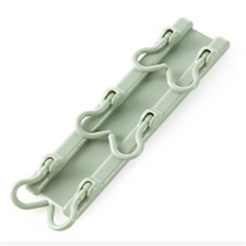 Percha de plástico con 6 ganchos para colgar vasos, colgador de baño, organizador de cocina, estante de puerta, estante de almacenamiento, accesorios para utensilios de cocina: Green