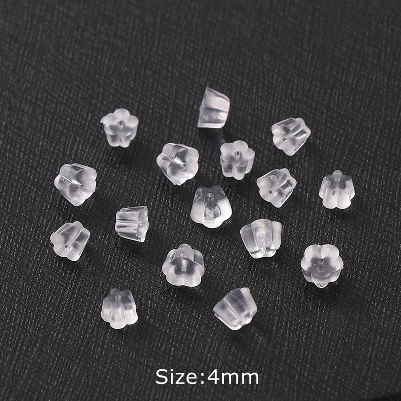 200/500 stücke klarer Pflaumen stecker weiche Silikon ohrringe zurück Sicherheits stecker für DIY Ohr stöpsel Ohrring zubehör für Schmuck: M / Schwarz