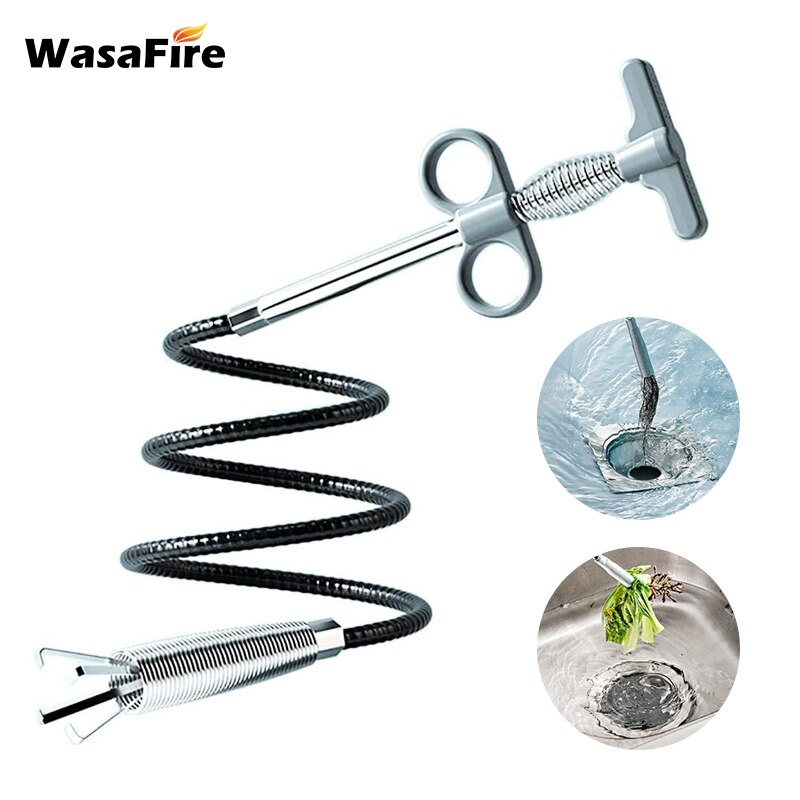 60cm Spring Pipe Dredging Tool Flexible Grabber Pickup Aid Grab Trash A Drain Auger Unclog Hair Drains for Sink Toilet