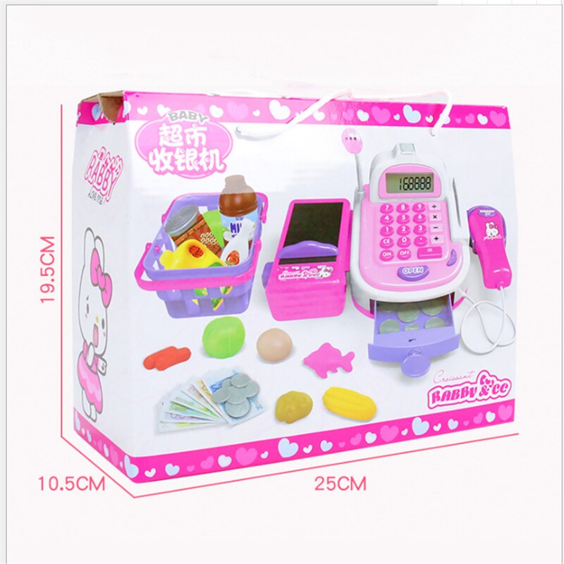 Aprendizaje educativos cajero niños fingir jugar contra caja registradora de juguete miniatura simulado modelo supermercado casa papel