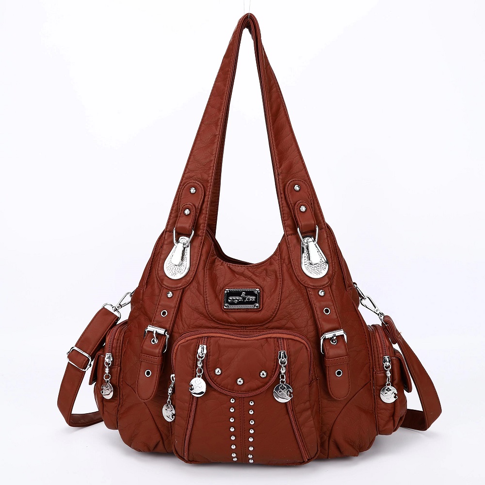 Angelkiss Bag Women Handbags Women Shoulder Bags PU Leather Handbag Female Satchel Big Shoulder Purse Bag bolsa feminina: Dark Grey