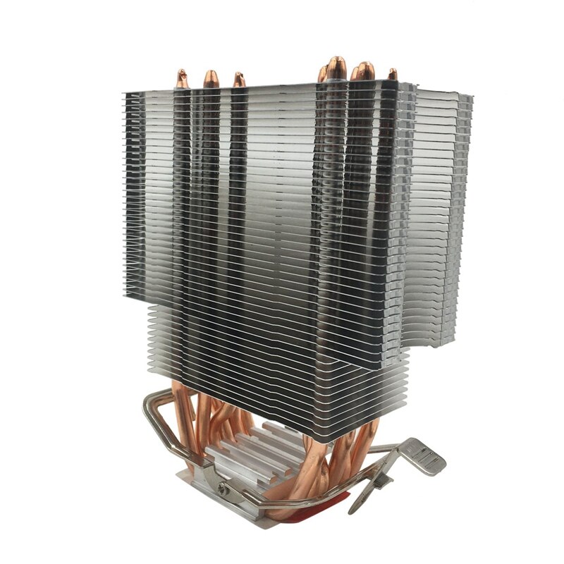 Refroidisseur de processeur sans ventilateur 12Cm ventilateur 6 radiateurs en cuivre radiateur de refroidissement sans ventilateur pour LGA 1150/1151/1155/1156/1366/775 AMD