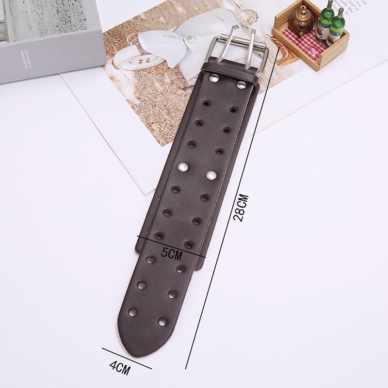 Bracelets de manchette en cuir NIUYITID Vintage large et bracelet pour hommes bracelet bijoux Punk charme noir blanc marron couleur