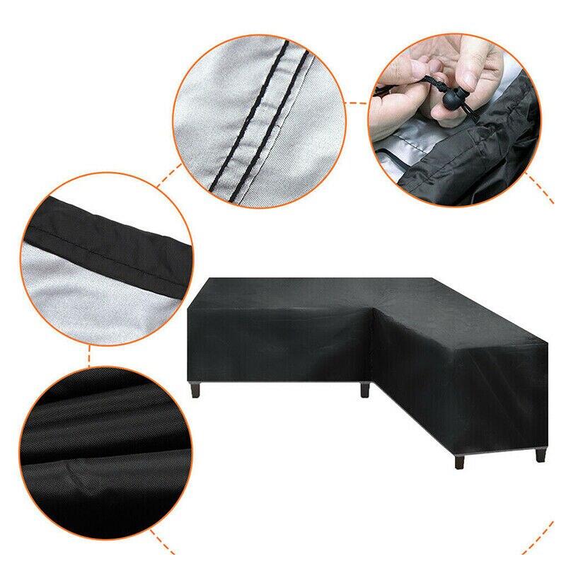 Waterproof Rattan Corner Furniture Cover Garden Patio Outdoor Sofa Protector Anti-Dust L Shape All-Purpose Covers Home Decor