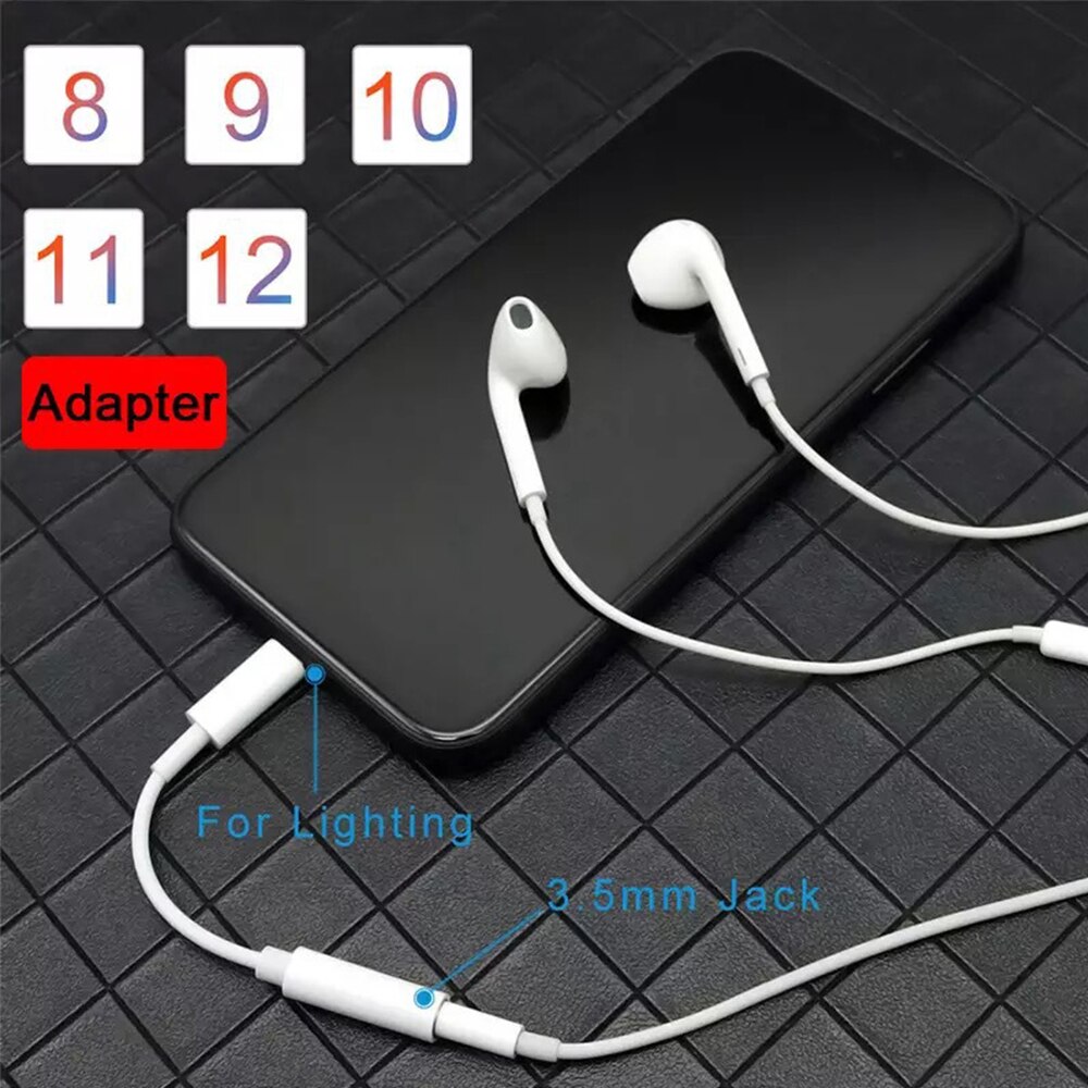 FOR Apple Headset 3.5mm Jack Connector Earphone Adapter Cable for iPhone 12 11 8 7 iPad iOS EarPods Converter Portable Travel