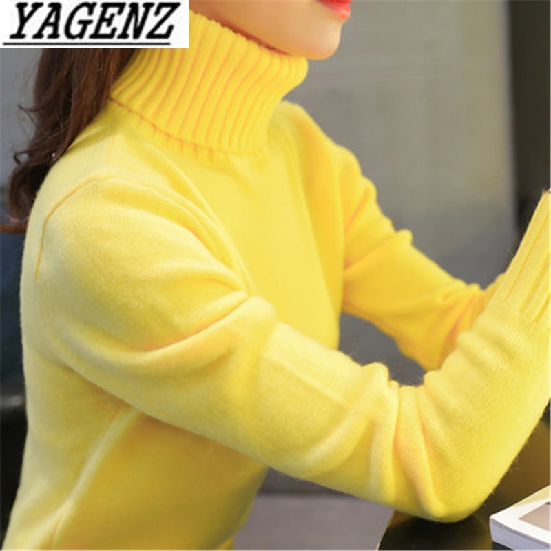 Autumn Winter Women Turtleneck Sweater Pullover Ladies Shirt Slim Casual Tops Warm Clothing Female Knitted Sweater