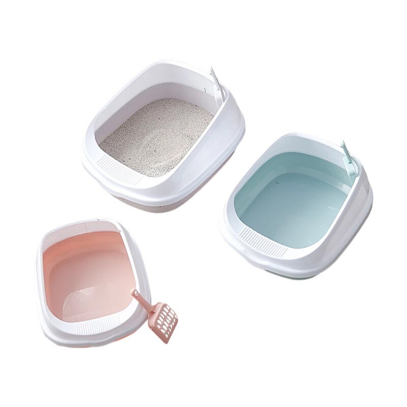 Arenero semicerrado con valla alta, caja de arena para gatos con cuchara para excrementos, estuche de basura para entrenamiento, inodoro antisalpicaduras, orinal para mascotas