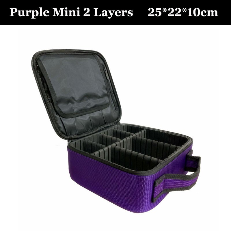 2020 professionale Organizzatore Cosmetico Del Sacchetto Le Donne di Viaggio Make Up Custodie Grande Capacità di Cosmetici Vestito Custodie Per Il Trucco di Bellezza Caso: Purple Mini 2 Layers