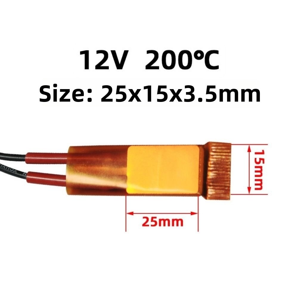 60-270 Graden Verwarmingselement 12V 24V 110V 220V 25*15*3.5mm Krulspelden Heater Celsius PTC Kachels Voor Miniatuur Verwarming: KAARS