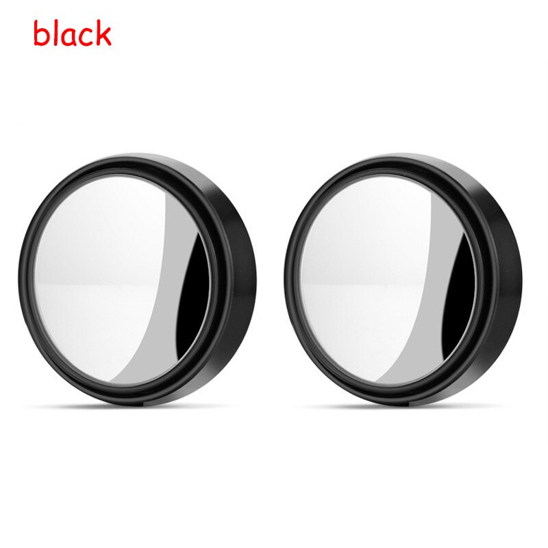 2 Stuks 360 Graden Dodehoekspiegel Auto Achteruitkijkspiegel Kleine Ronde Spiegel Omkeren Magic Blind Gebied Interieur Spiegels Accessorie: black