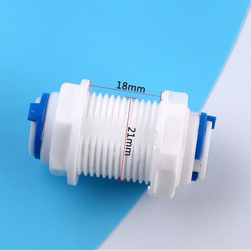 3/8" (9.5mm） OD Tube Pipe Straight Bulkhead Fittings Quick Connector Division Plate Reverse Osmosis System Through Plate Joint