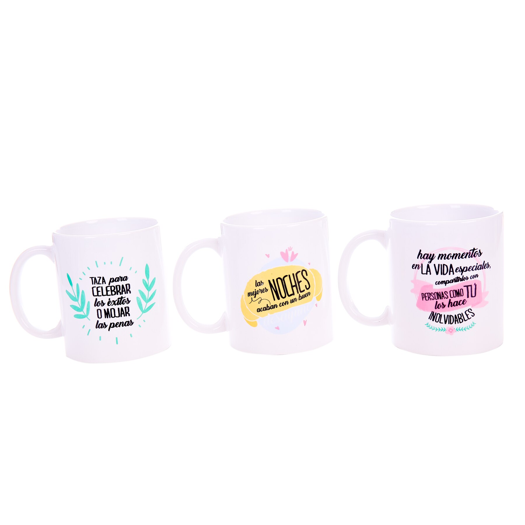 Lote 10 tazas frases mejores deseos - Detalles y para Bodas, Comuniones, Cumpleaños y Bautizos
