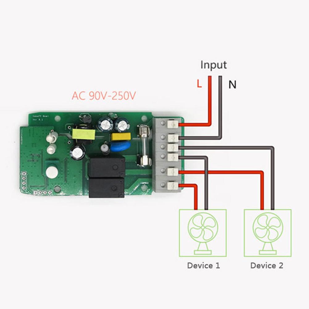 Sonoff Dual Heimat Automatisierung Drahtlose WiFi Clever schalten 10A Clever schalten Modul Fernbedienung Über Smartphone M31