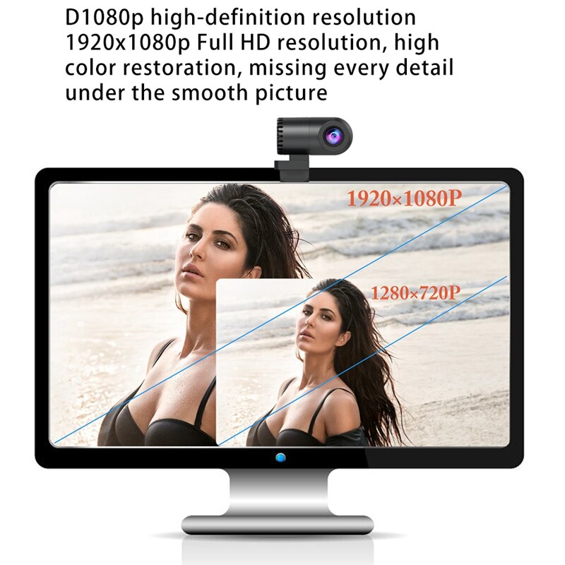 1080P HD Webcam , Desktop Laptop Computer Webcam with USB & Built in Noise Reduction Microphone, 360° Rotation Webcam