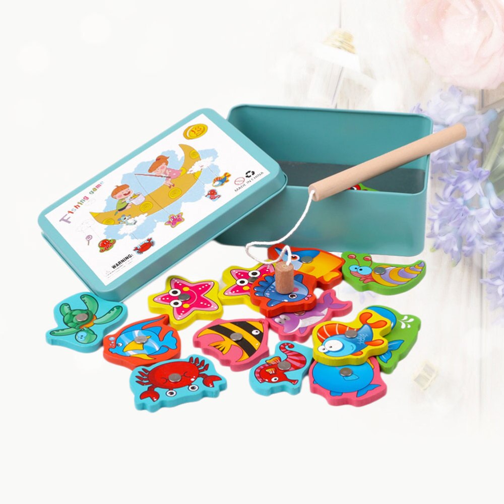 1 Set Fishing Game Playset Portable Charming Magnetic Fishing Game Bath Toy Educational Plaything for Game Birthday