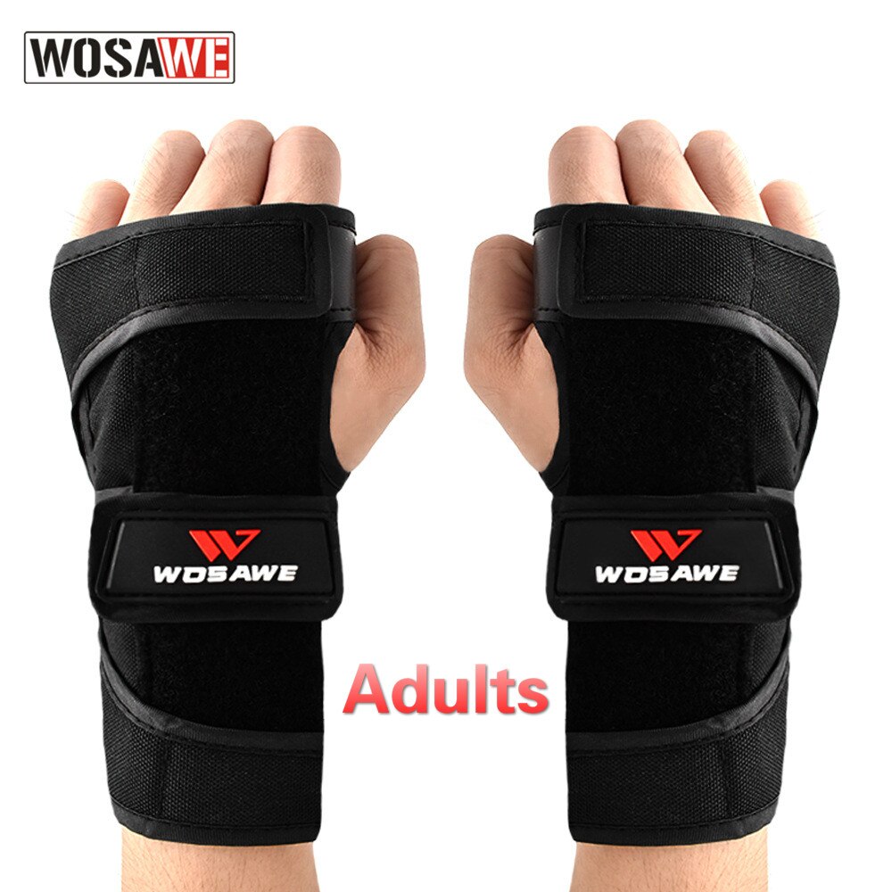 Wosawe Volwassenen Kids Polssteun Palm Protector Handschoenen Skate Rolschaatsen Hand Guard Palm Bescherming Voor Mannen Vrouwen Jongens Meisjes: Adults
