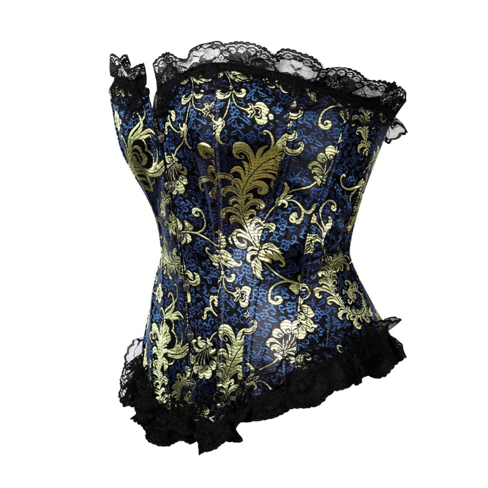Corset dentelle rouge Caudatus avec nœud à volants pour femmes grande taille Corset taille bleu Corset et Bustier Outwear haut Vintage