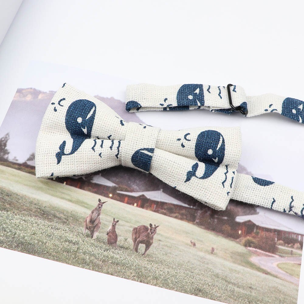 Gravata borboleta ajustável para crianças, de linho, desenho animado, animal, flor, borboleta, presente, festa, laço, acessórios