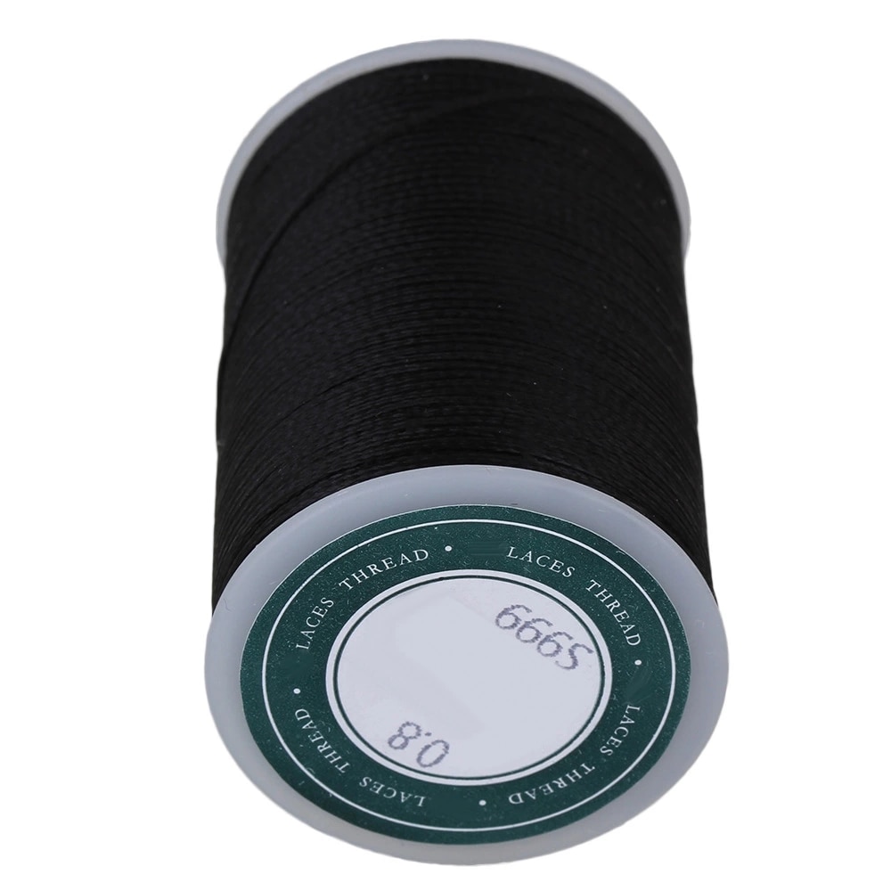 0.8mm sort 3- -lags vokset flad polyestersnor læder sytrådssnor 78m