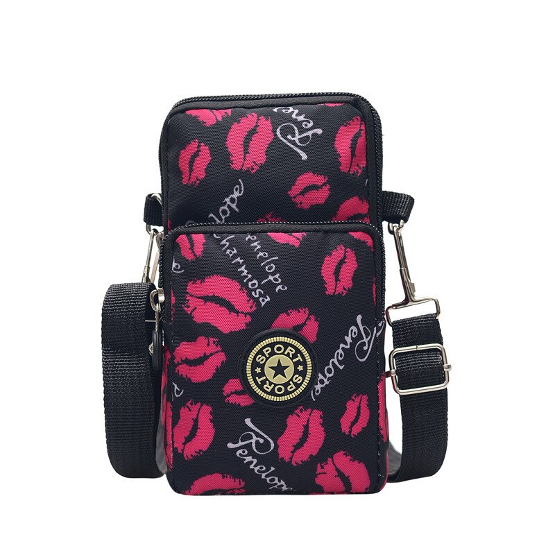 Womens Cross-Body Cell Phone Shoulder Strap Wallet Pouch Purse Mobile Phone Bags TOO789: Lips