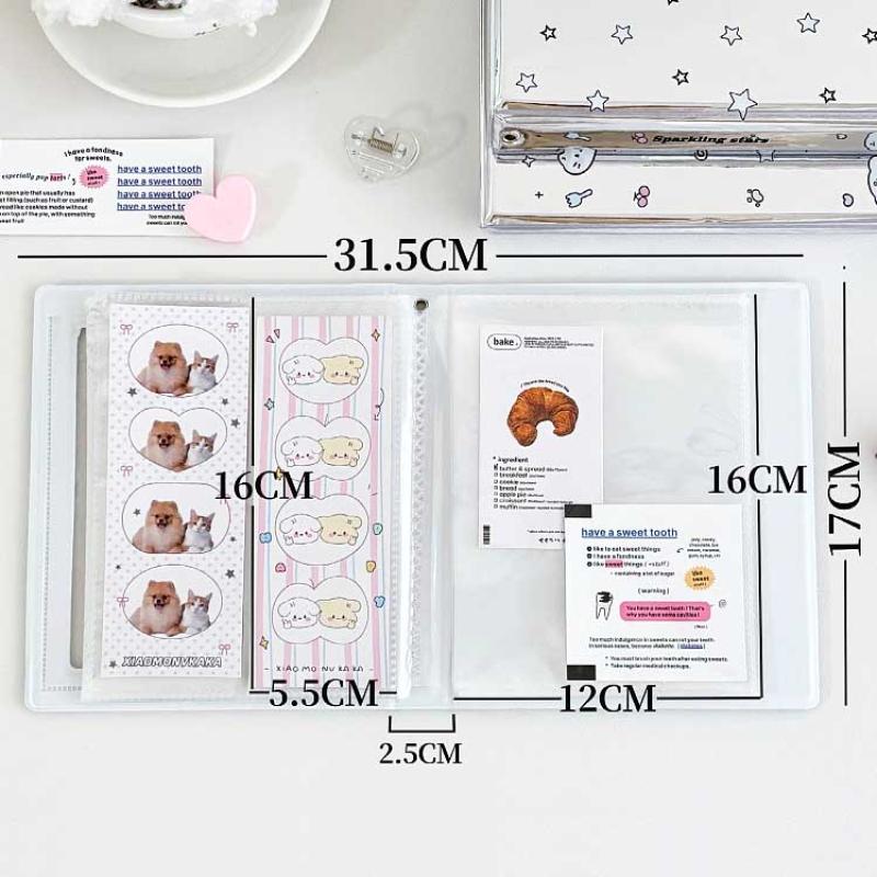 Cartoon 4-raster Photo Booth-album - biedt plaats aan 40 stuks 2x6 inch strips en 20 stuks 4x6 (4R) foto's (inclusief bladwijzer)