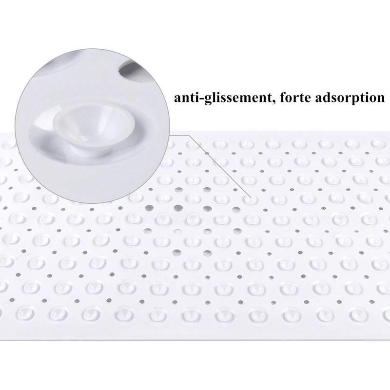 Badmat 100 x 40cm met cupping massage badmat wit antislip materiaal extra lange douchemat wasbaar badmat in machine