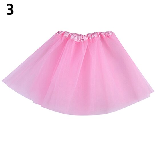 Filles belle Multi couches Tulle taille élastique jupe gonflée Tu tu princesse robe pour enfants fille scène performance: Rose