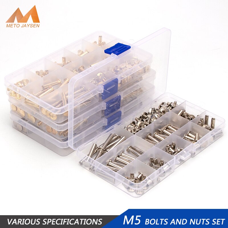 180 PCS/60 PCS M5 Nickel Messing Überzogene Phillips Chicago Schraube Bindung Schrauben Sortiment Kit DIY Zubehör Ersatz Kits