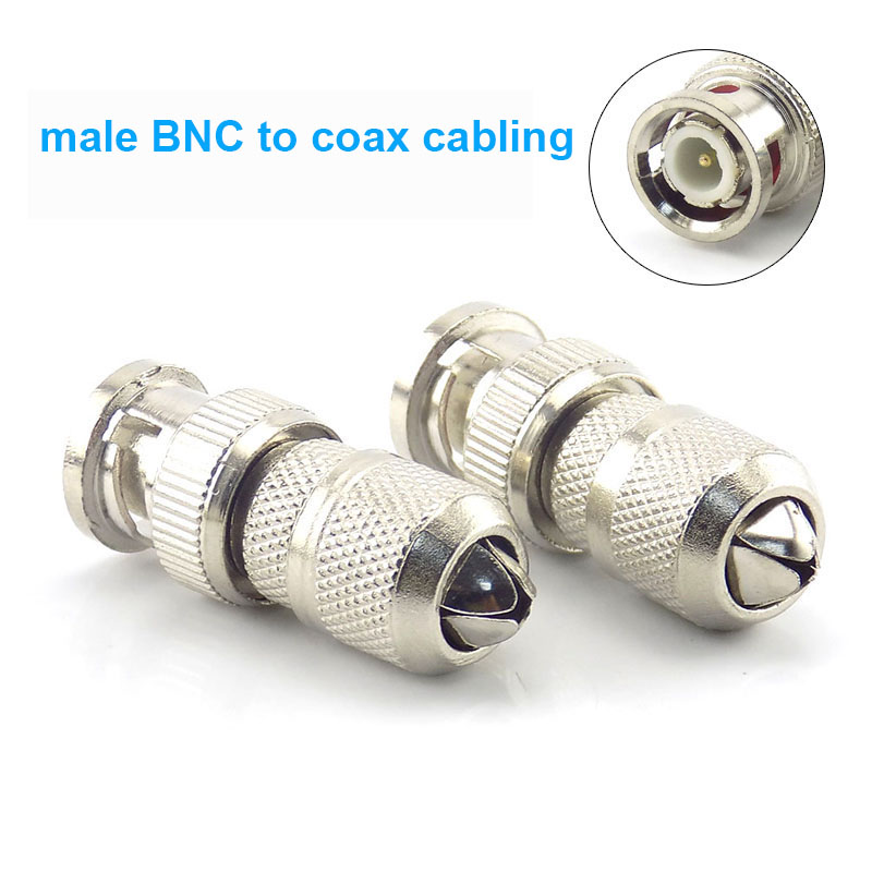 1Pcs Bnc Rca Male Female Naar Bnc Rca Mannelijke Vrouwelijke Adapter Plug Coax Kabel Video Audio Draad Converter Connector voor Cctv Camera W1: Beige