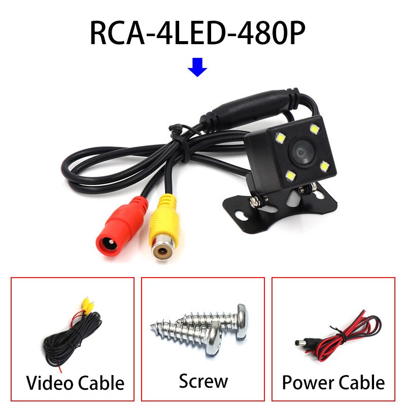 Reversing Rear View Camera for Car Video Recorder Mirror Monitor Android Radio 6 Kinds of shape to Choose RCA Plug CVBS Signal: RCA 4LED
